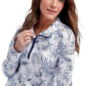 Vera Bradley Blue and White Nautical Print Sweatshirt